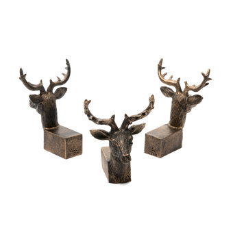 Antique Bronze Stag Head Potty Feet Set of 3 Antique Bronze Stag Head Potty Feet Set of 3