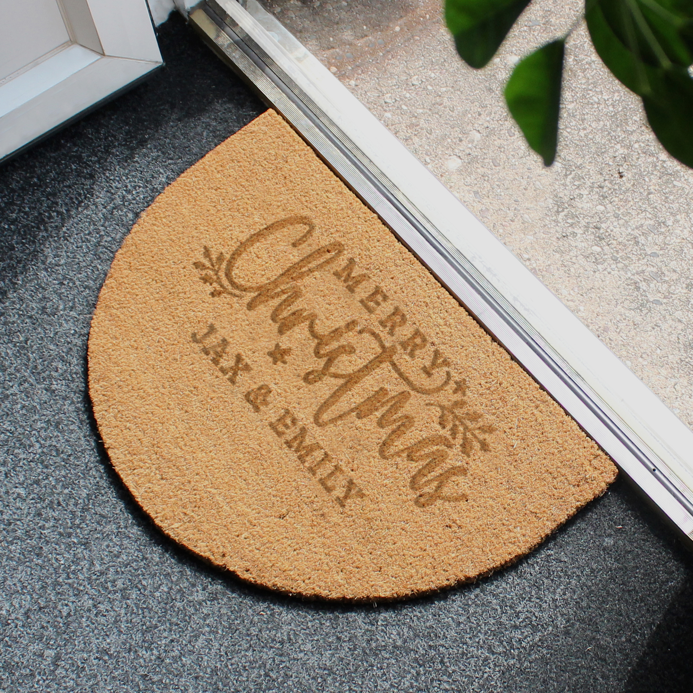 Personalised Christmas Half Moon Indoor Doormat 3