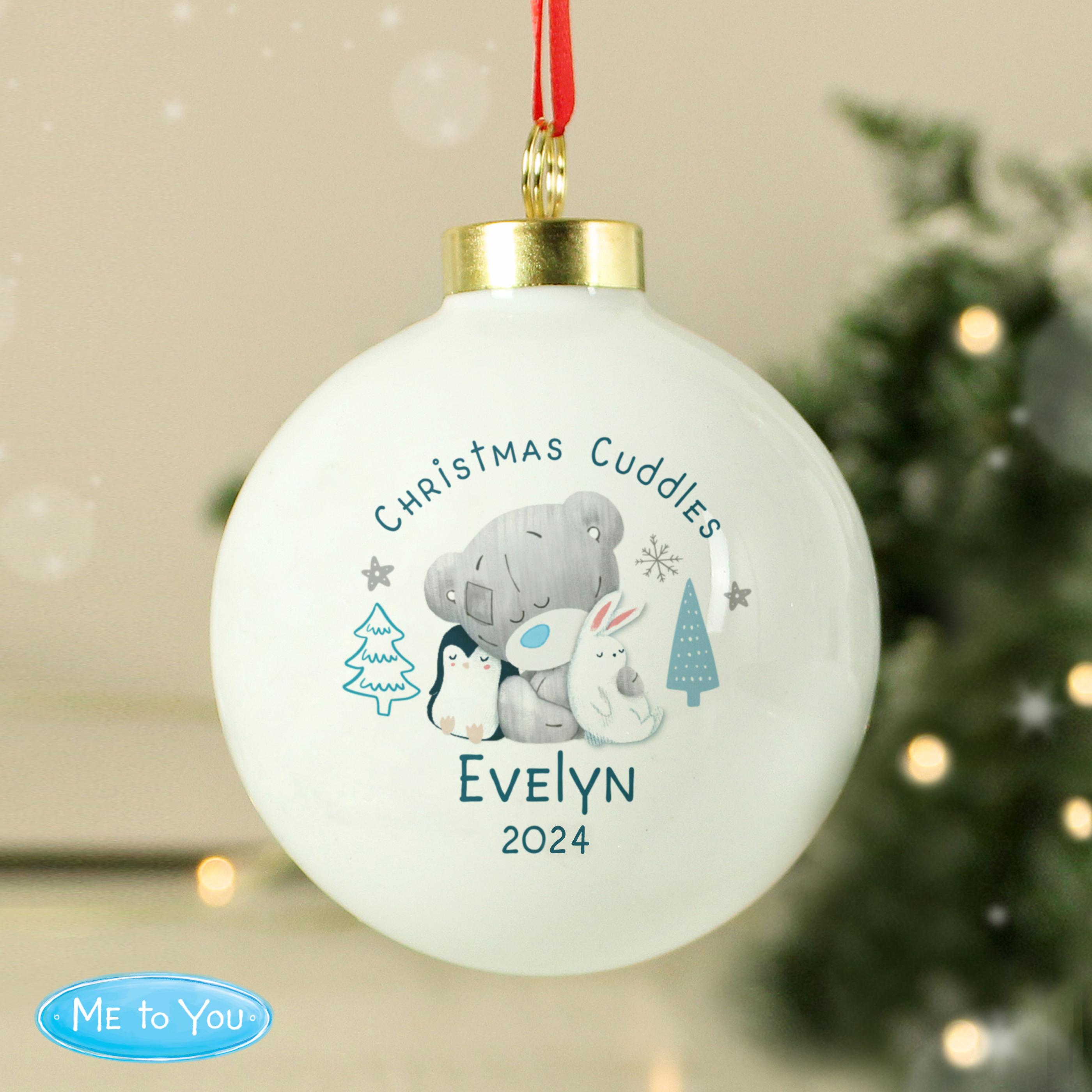 Personalised Winter Explorer First Christmas Tiny Tatty Teddy Christmas Tree Bauble 3