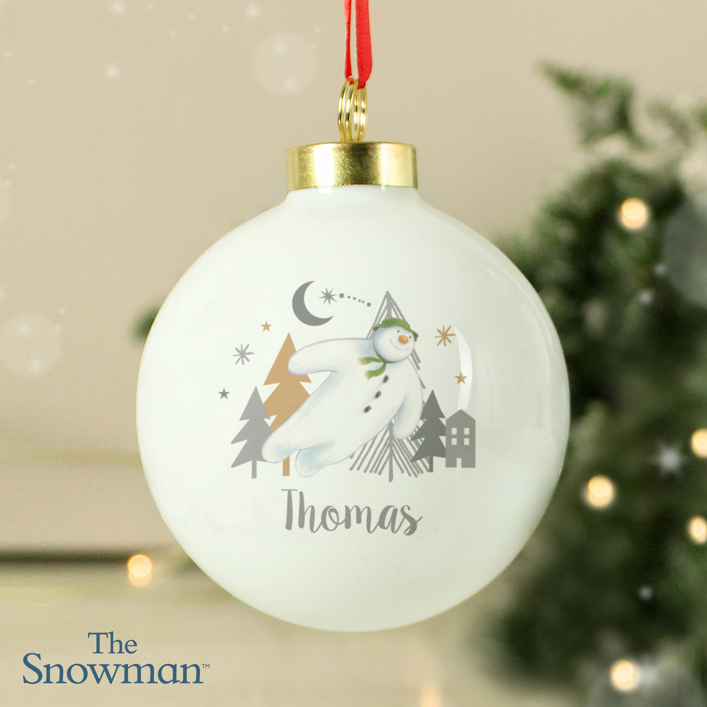 Personalised The Snowman Magical Adventure Christmas Tree Bauble 2