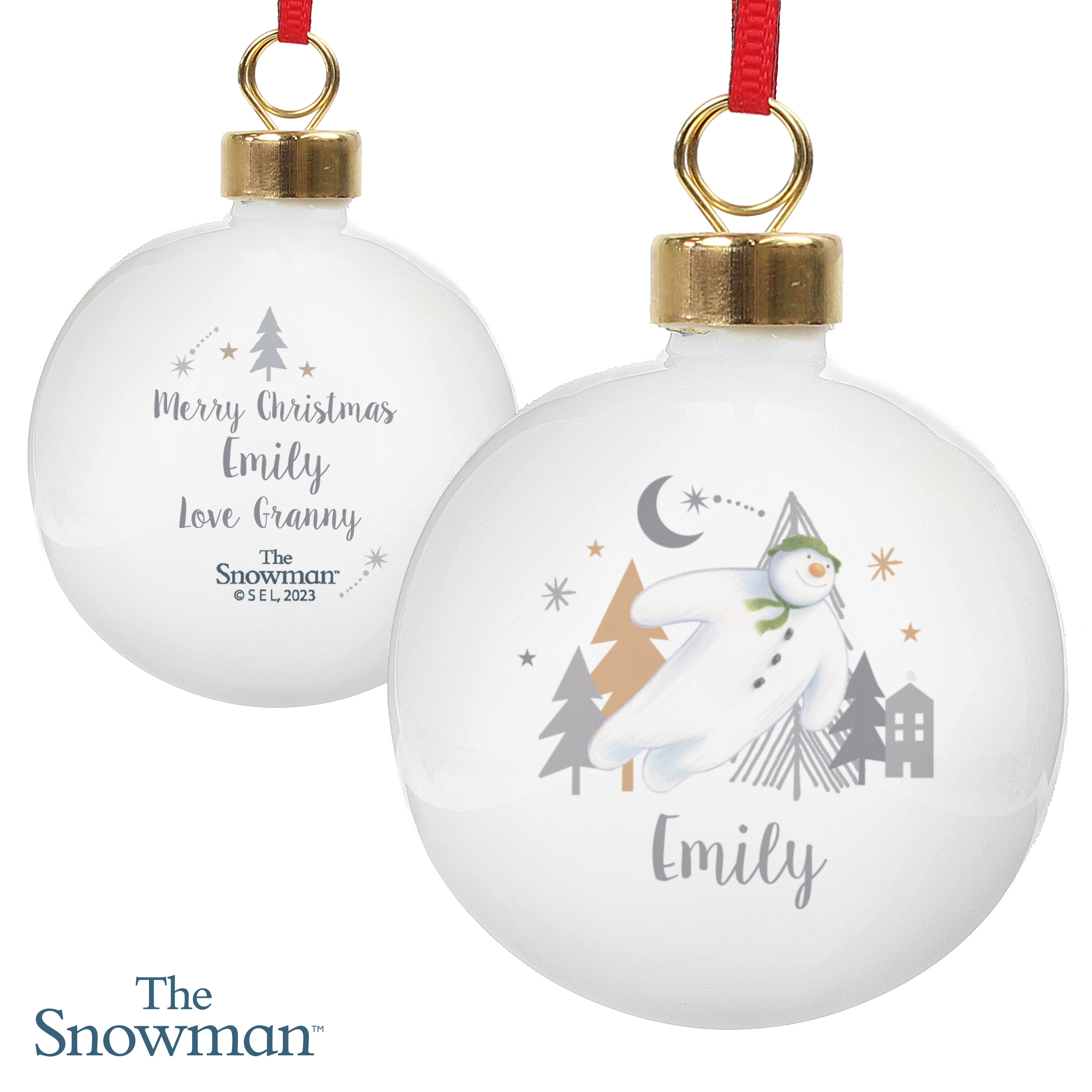 Personalised The Snowman Magical Adventure Christmas Tree Bauble