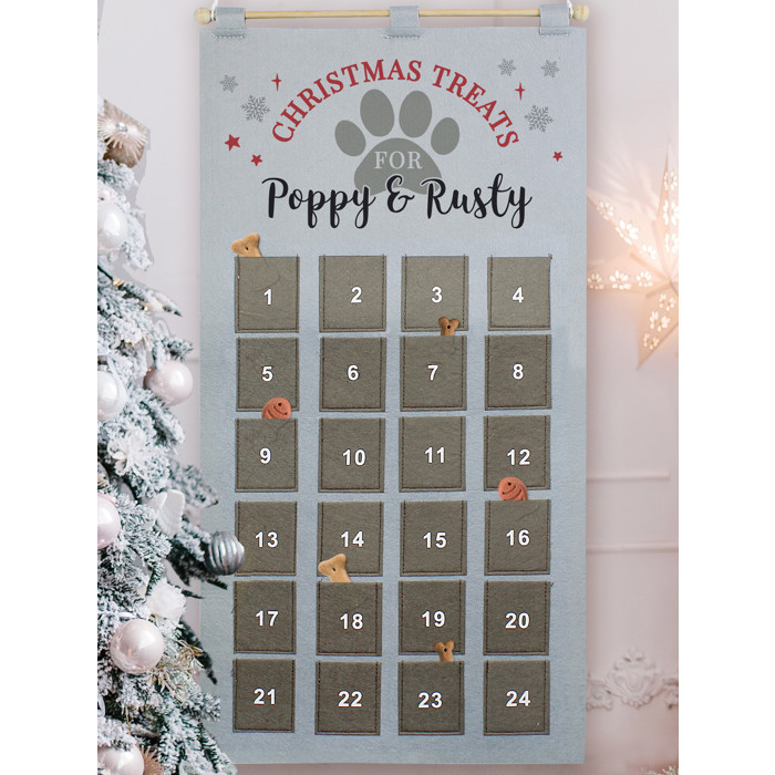 Personalised Pet Christmas Advent Calendar In Silver Grey 3
