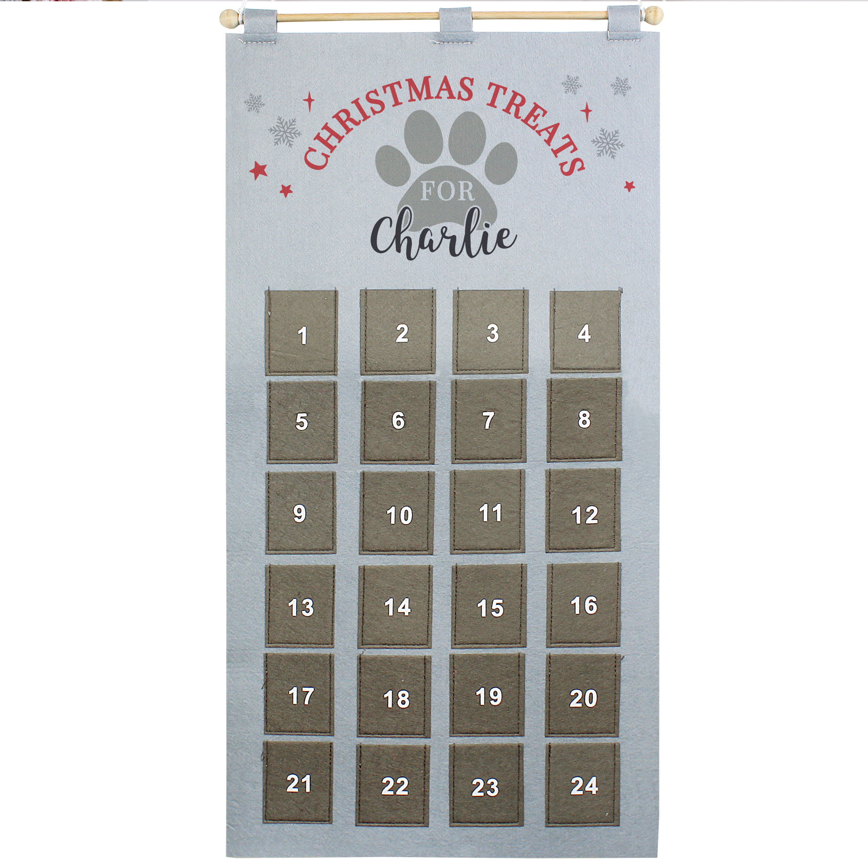 Personalised Pet Christmas Advent Calendar In Silver Grey