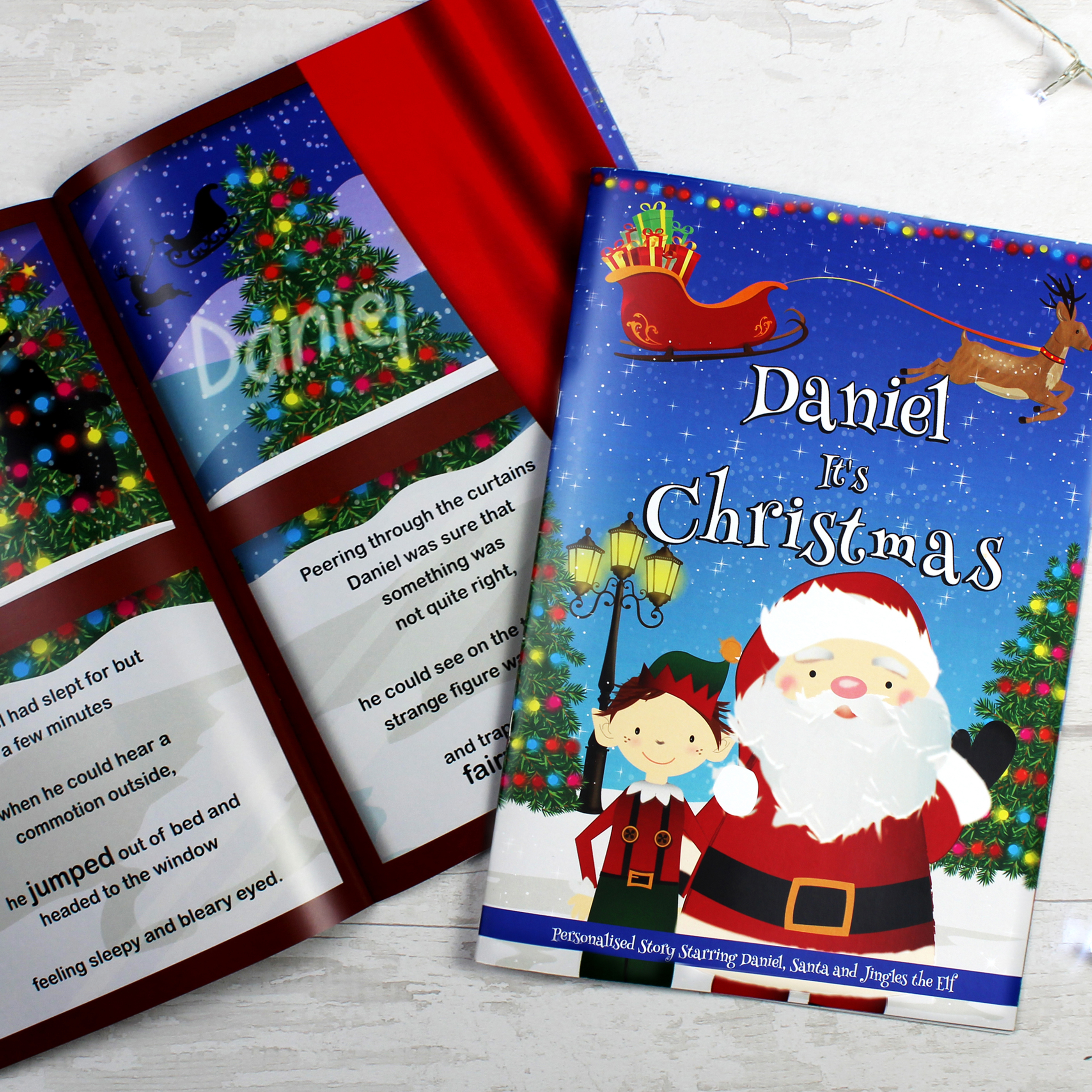 Personalised Boys It's Christmas Story Book Gift, Featuring Santa and his Elf Jingles 3