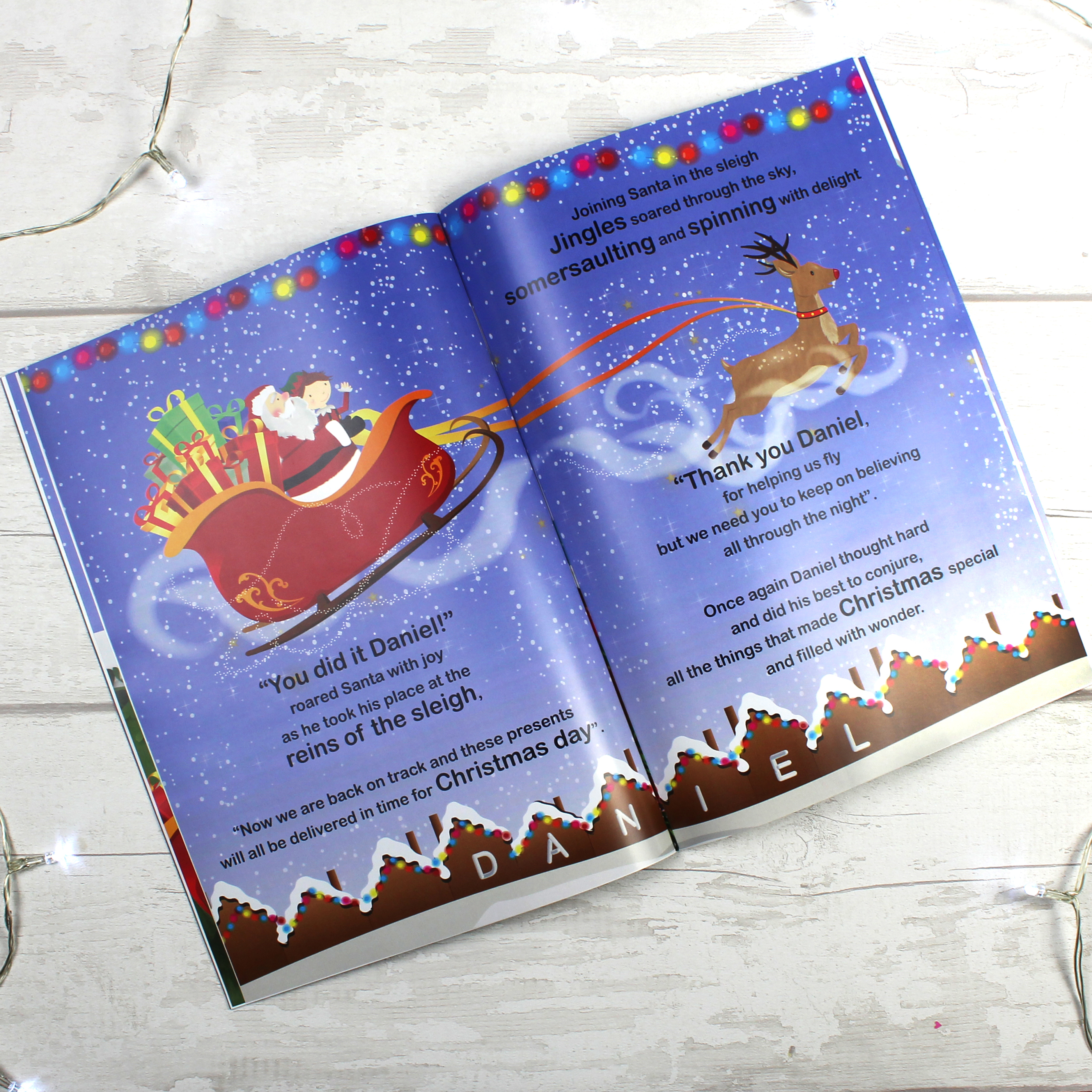 Personalised Boys It's Christmas Story Book Gift, Featuring Santa and his Elf Jingles 2