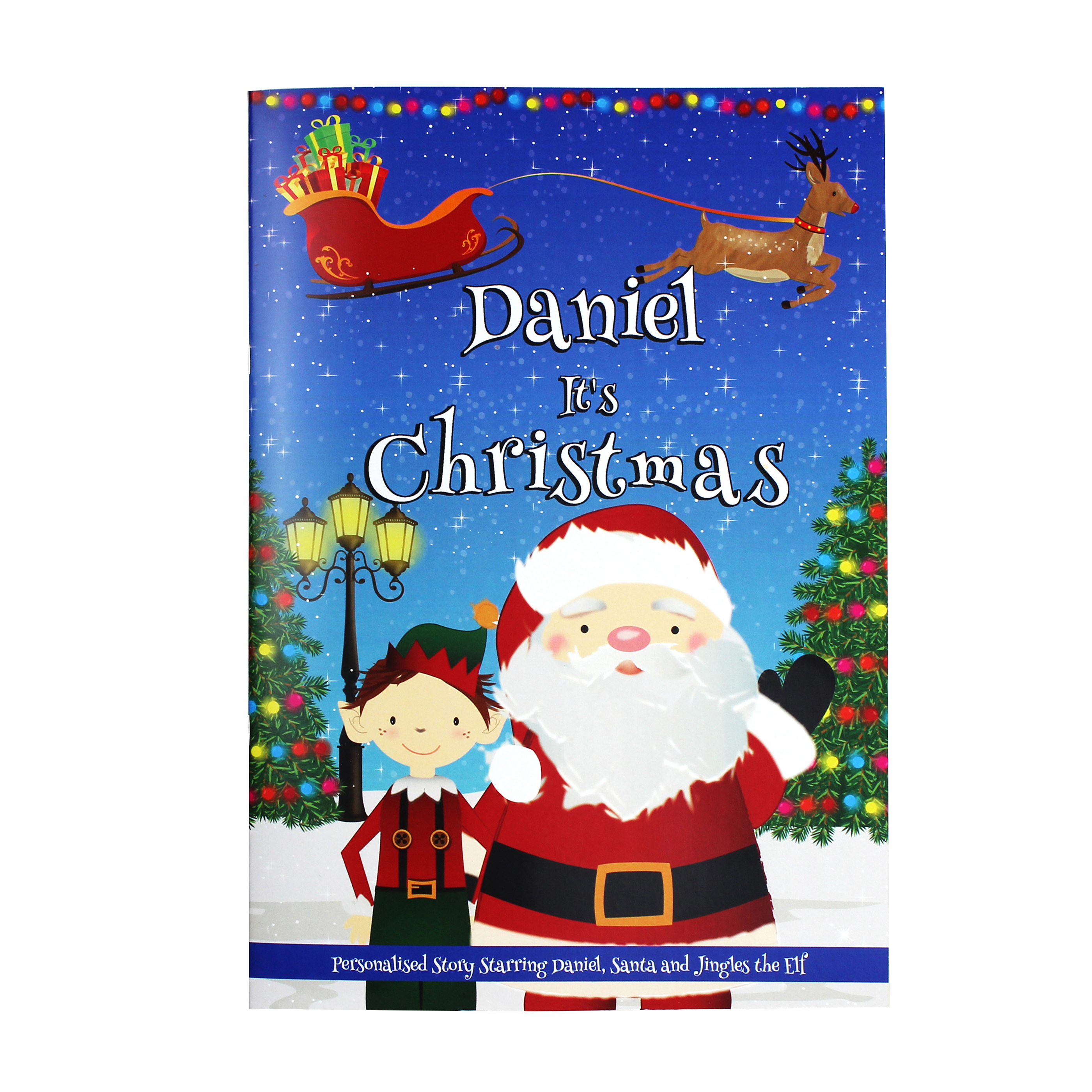 Personalised Boys It's Christmas Story Book Gift, Featuring Santa and his Elf Jingles