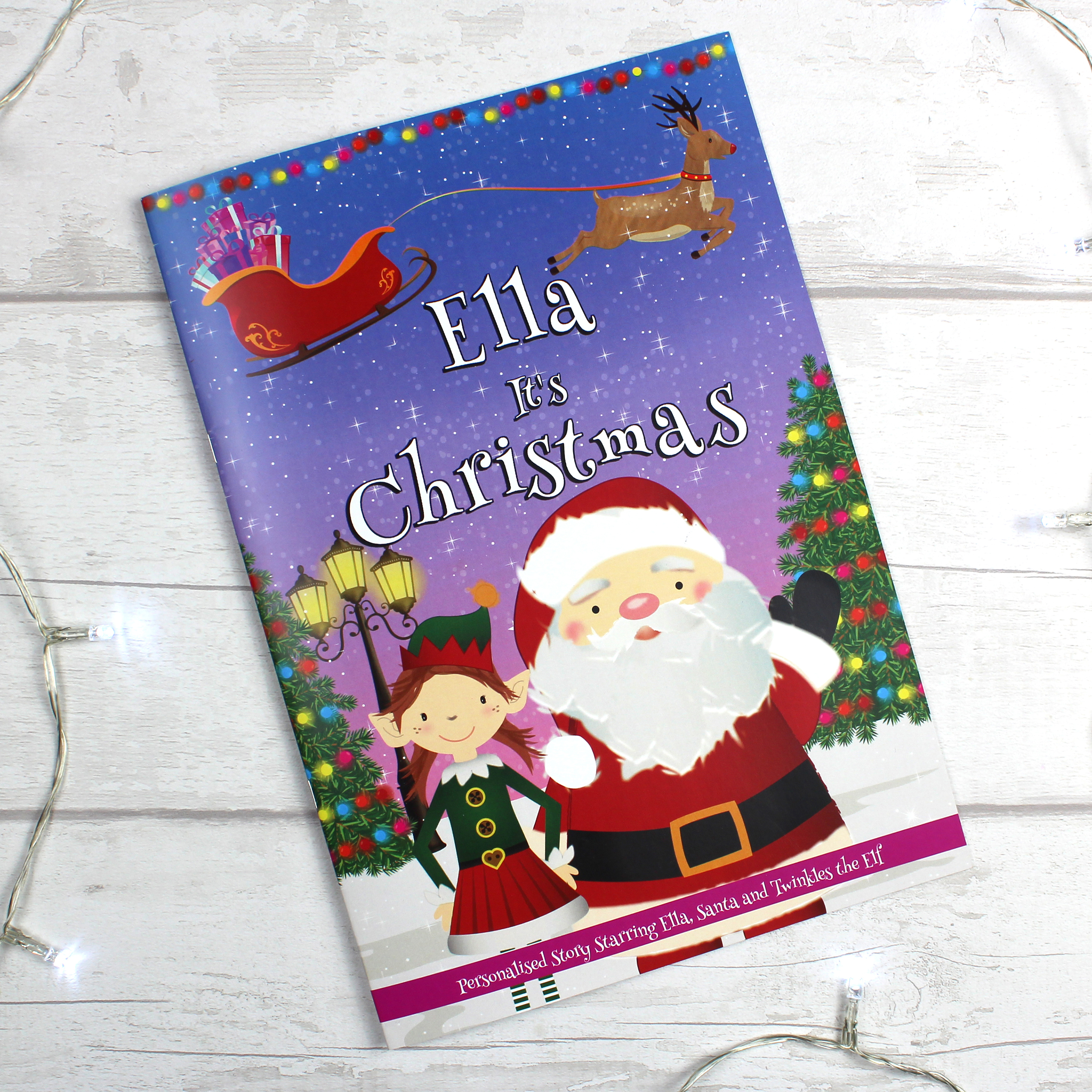 Personalised Girls It's Christmas Story Book Gift, Featuring Santa and his Elf Twinkles 4