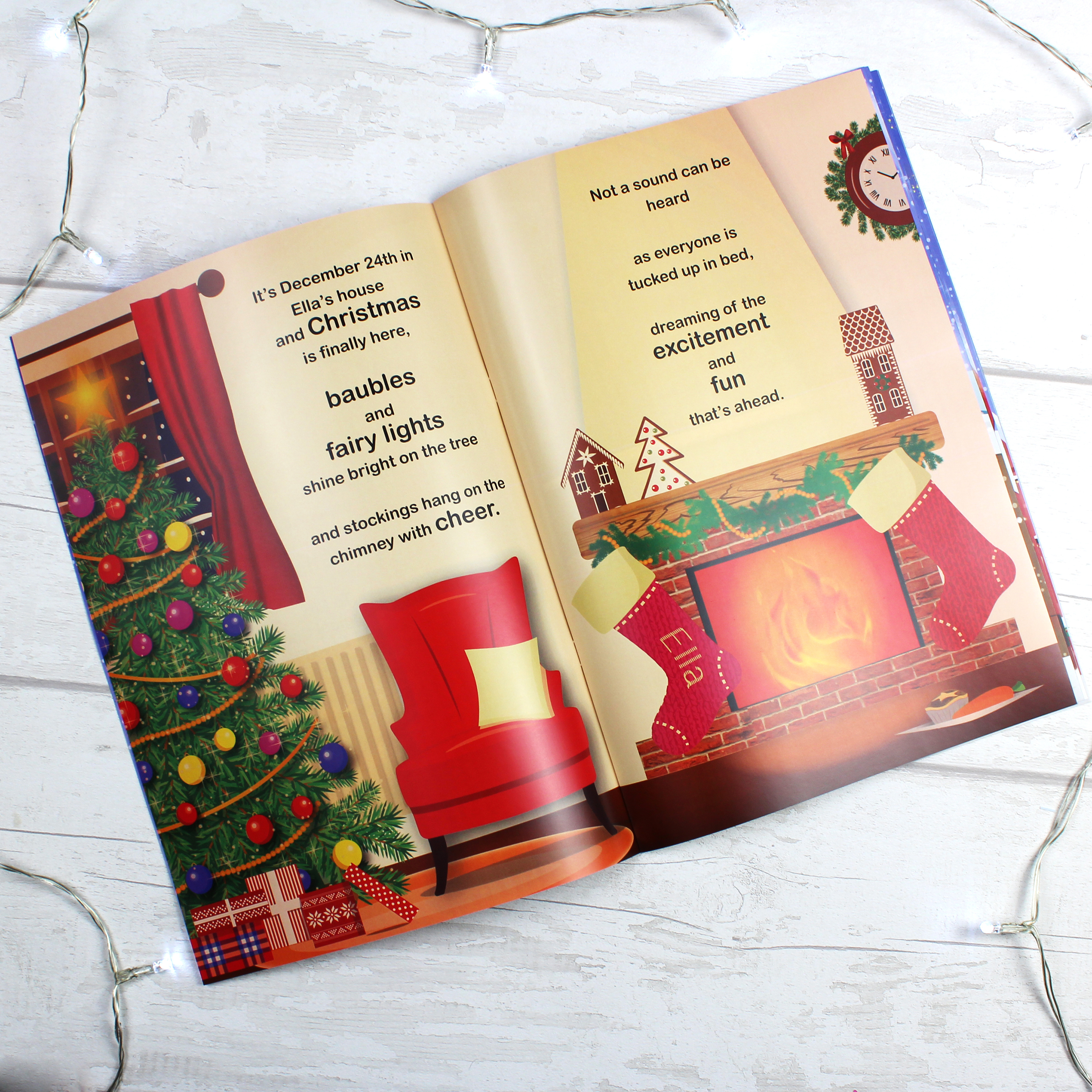 Personalised Girls It's Christmas Story Book Gift, Featuring Santa and his Elf Twinkles 3