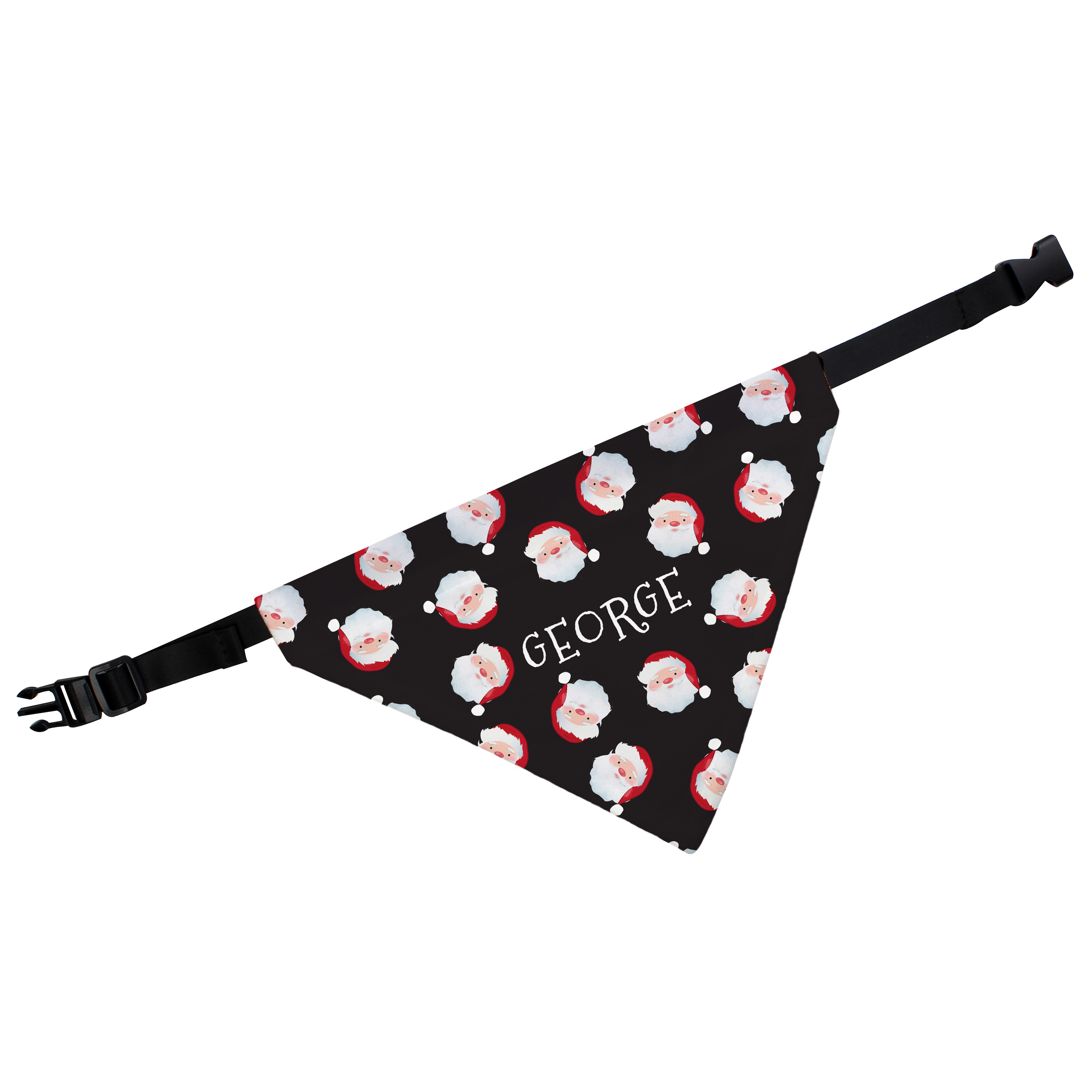 Personalised Christmas Santa Black Dog Bandana 3