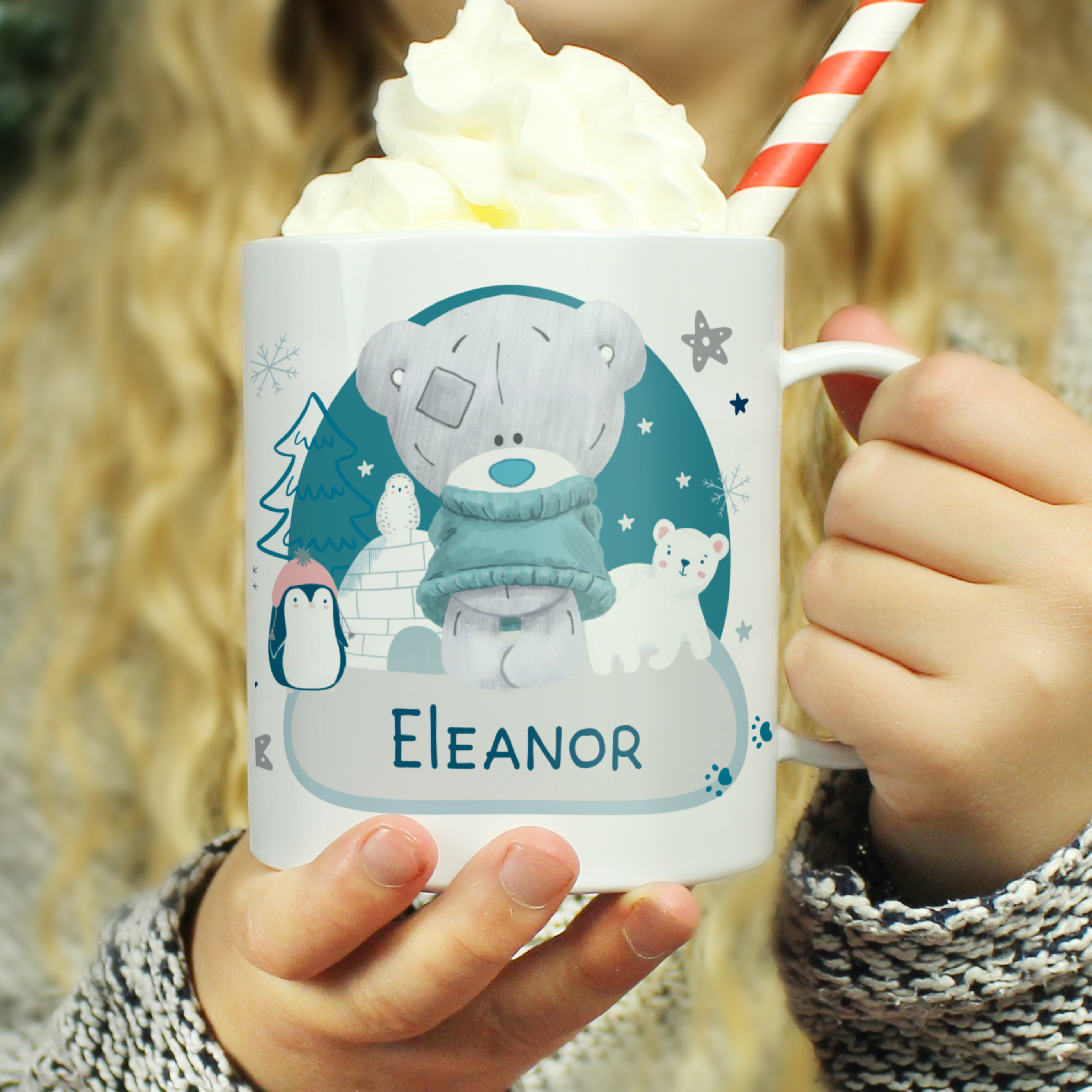 Personalised Gift Winter Explorer Tiny Tatty Teddy Shatterproof Children's Christmas Mug 2