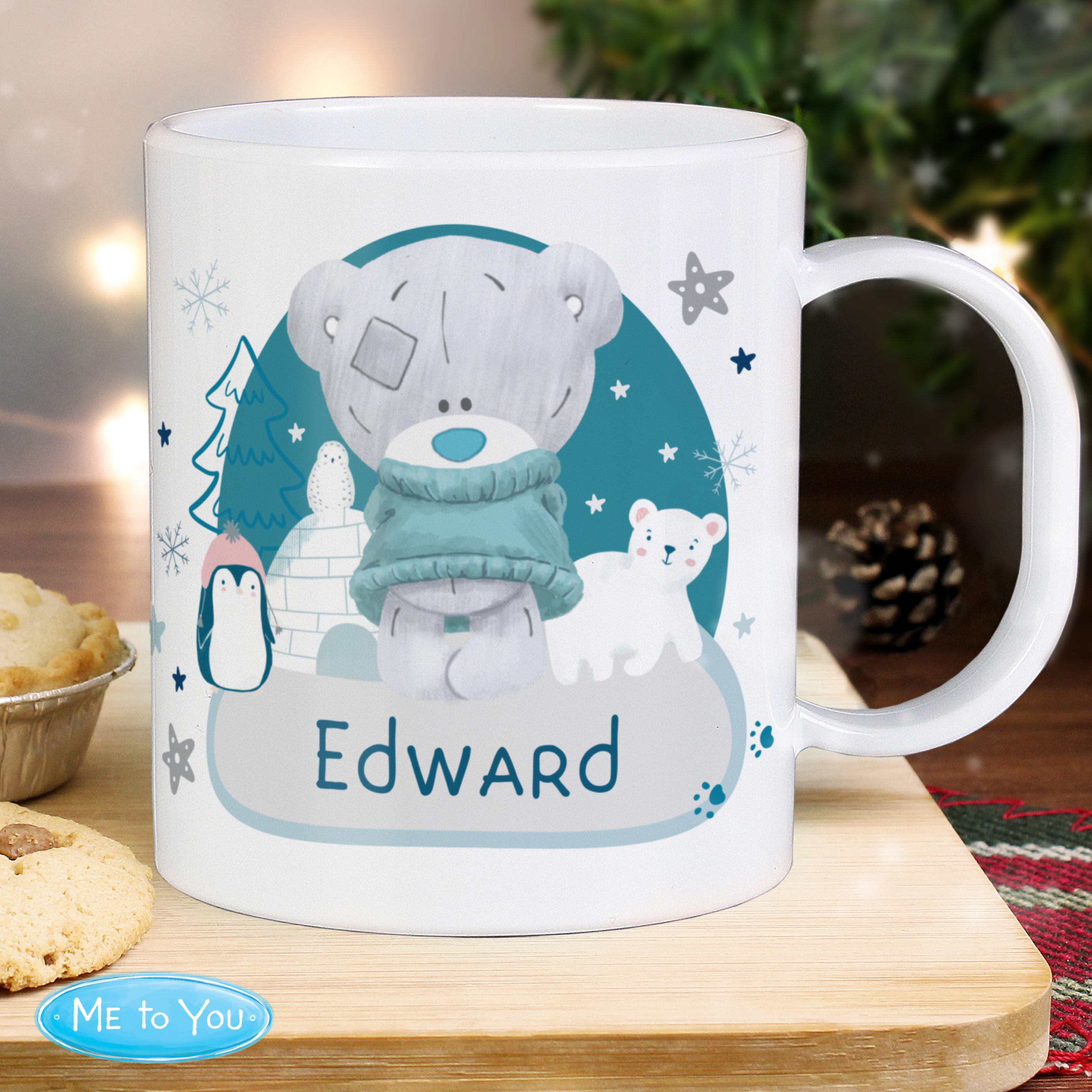 Personalised Gift Winter Explorer Tiny Tatty Teddy Shatterproof Children's Christmas Mug 3