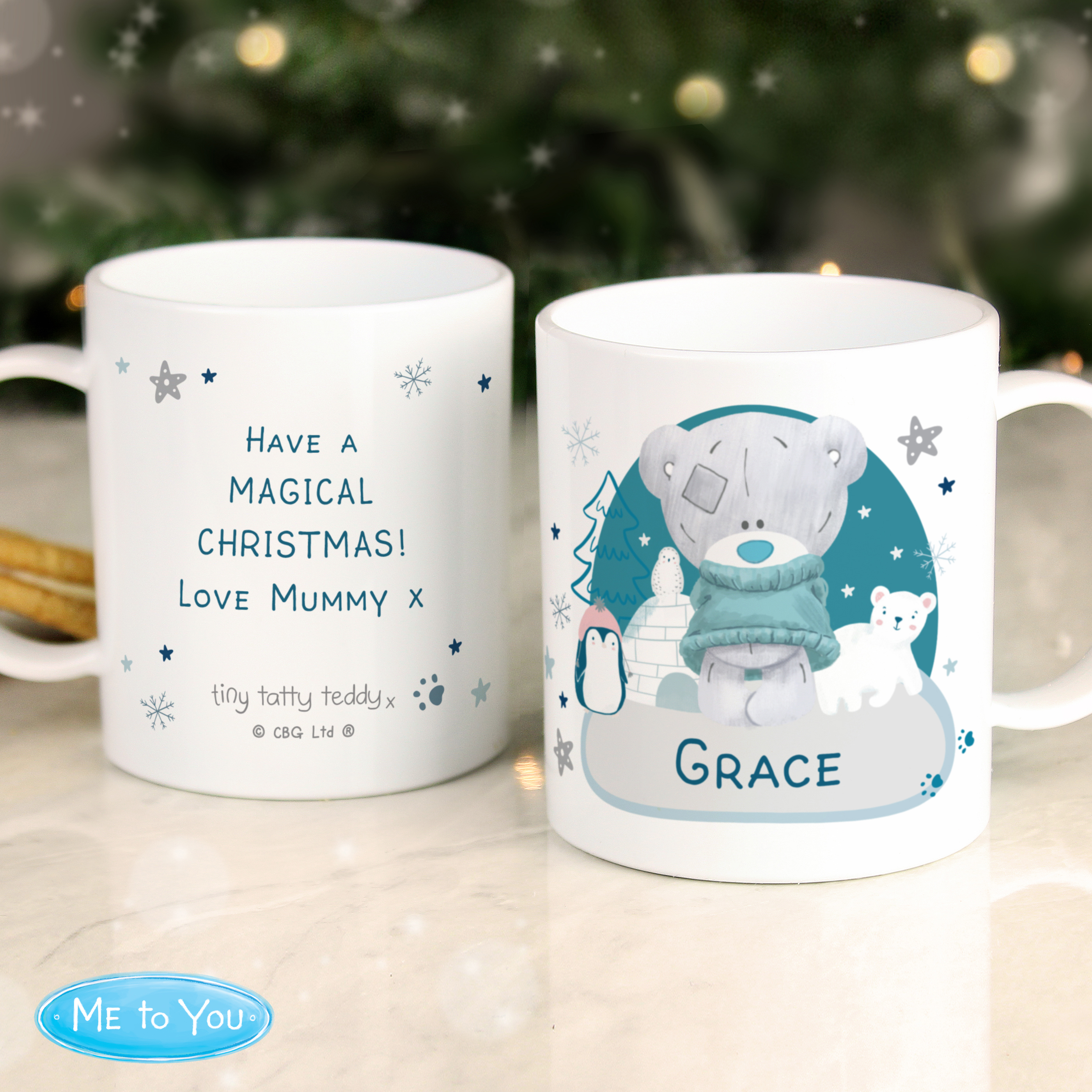 Personalised Gift Winter Explorer Tiny Tatty Teddy Shatterproof Children's Christmas Mug 4