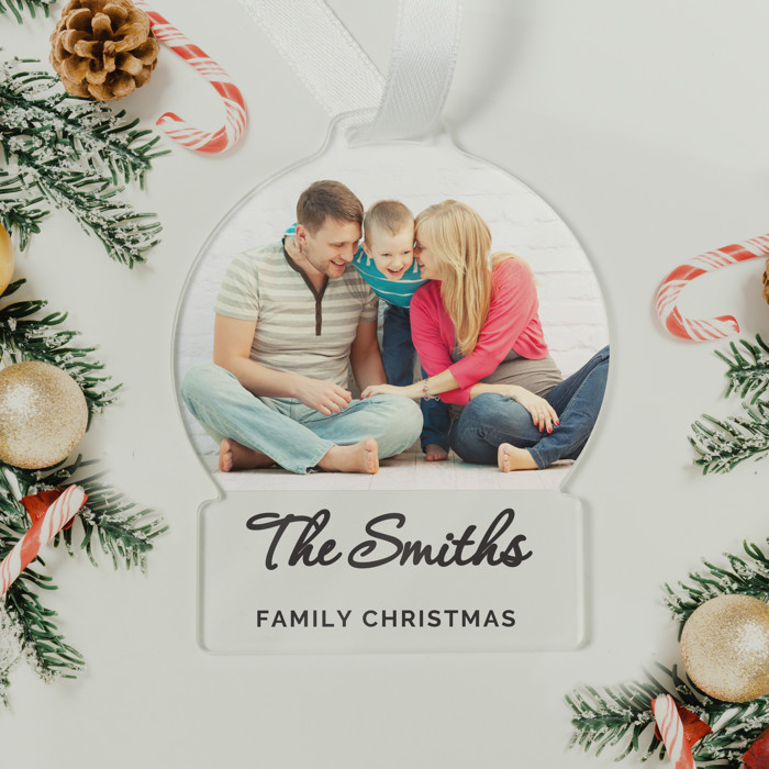 Personalised Photo Upload Christmas Tree Bauble 2