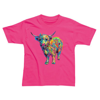 Children's Highland Cow Cerise T-Shirt Children's Highland Cow Cerise T-Shirt