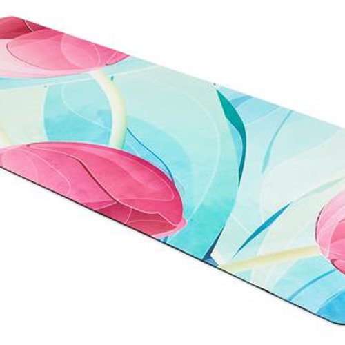 Purple Vegan Suede Yoga Mat with Bio Rubber Backing Sun Design - Palm to  Soul