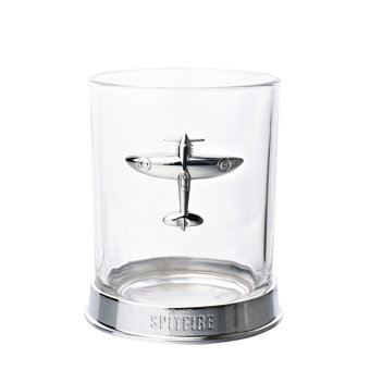RAF Glass & Metal Whiskey Tumbler - Spitfire Design RAF Glass & Metal Whiskey Tumbler - Spitfire Design