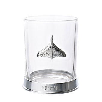 RAF Glass & Metal Whiskey Tumbler - Vulcan Design  RAF Glass & Metal Whiskey Tumbler - Vulcan Design
