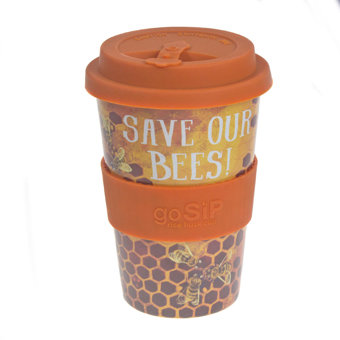 Shared Earth Rice Husk Biodegradable Travel Cup - Save Our Bees Shared Earth Rice Husk Biodegradable Travel Cup - Save Our Bees