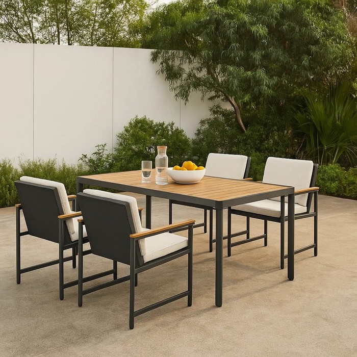 Sassari Grey Seater Garden Dining Set Barnardo's
