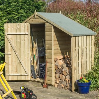 Rowlinson Wooden Oxford 4x3  Garden Shed With Lean To  Rowlinson Wooden Oxford 4x3  Garden Shed With Lean To