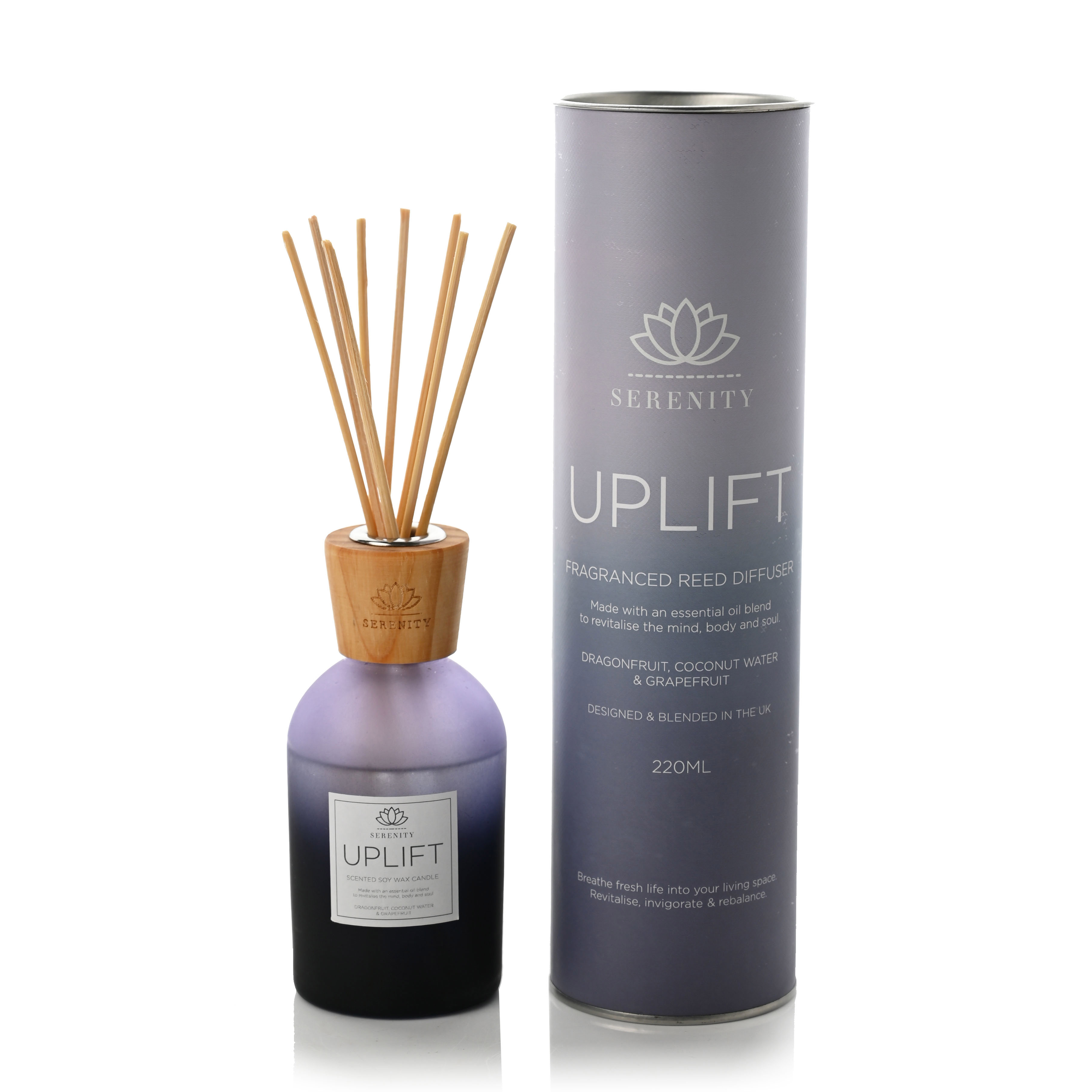 Serenity Uplift Glass Diffuser 220ml Dra...