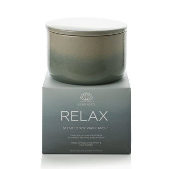 Serenity Relax Ceramic Candle 430g Rose & Pink Pepper Serenity Relax Ceramic Candle 430g Rose & Pink Pepper