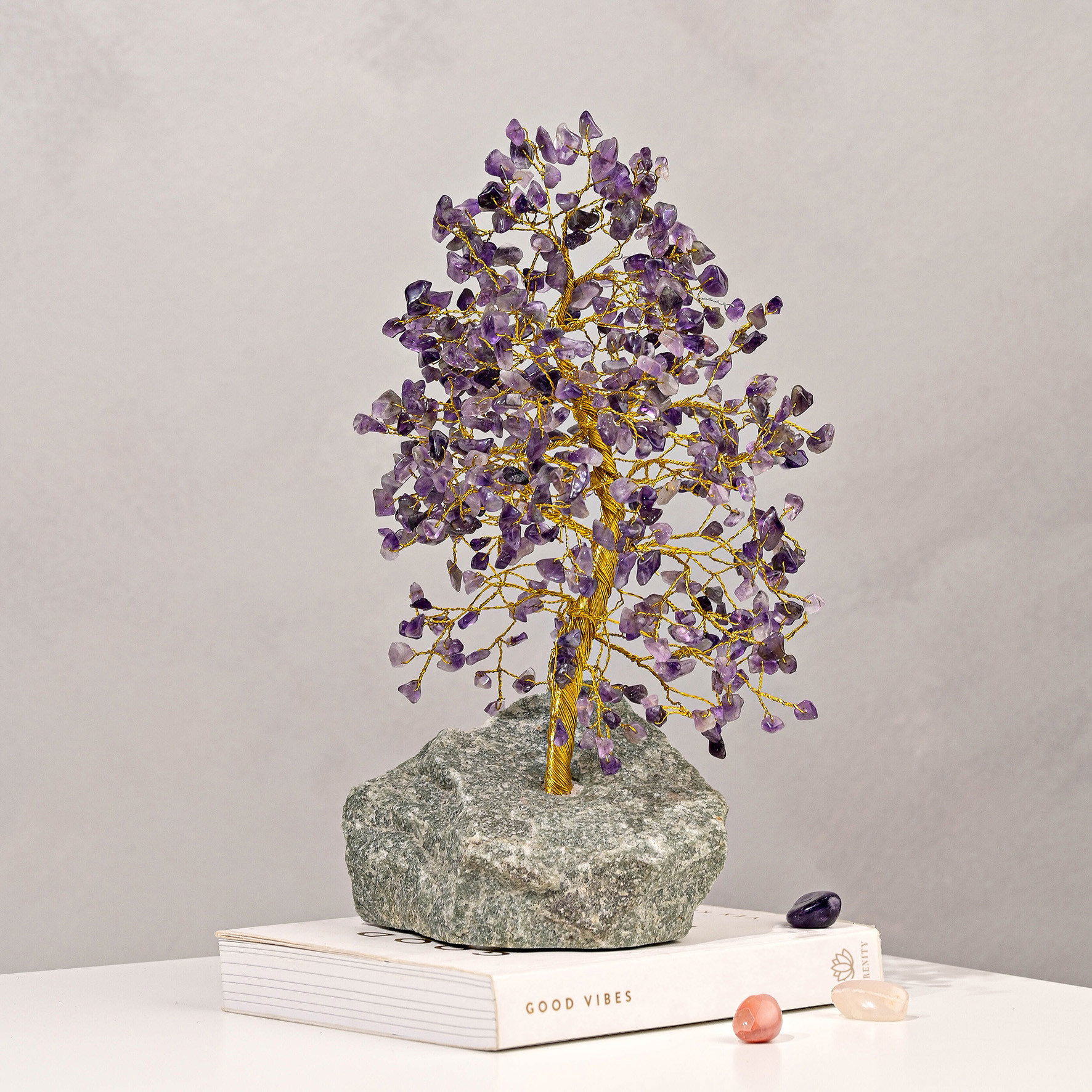 Amethyst Crystal Bonsai Tree(1251 Gemstone Count) Chakra Tree With