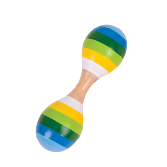 Bigjigs Toys Children's Wooden Blue Twin Maraca  Bigjigs Toys Children's Wooden Blue Twin Maraca