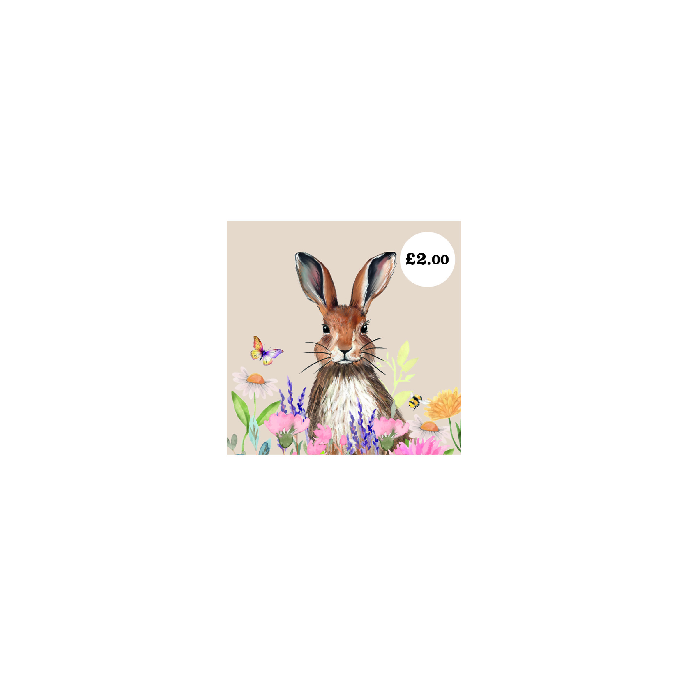 Limited Edition Floral Hare Memo Block - 180 Sheets