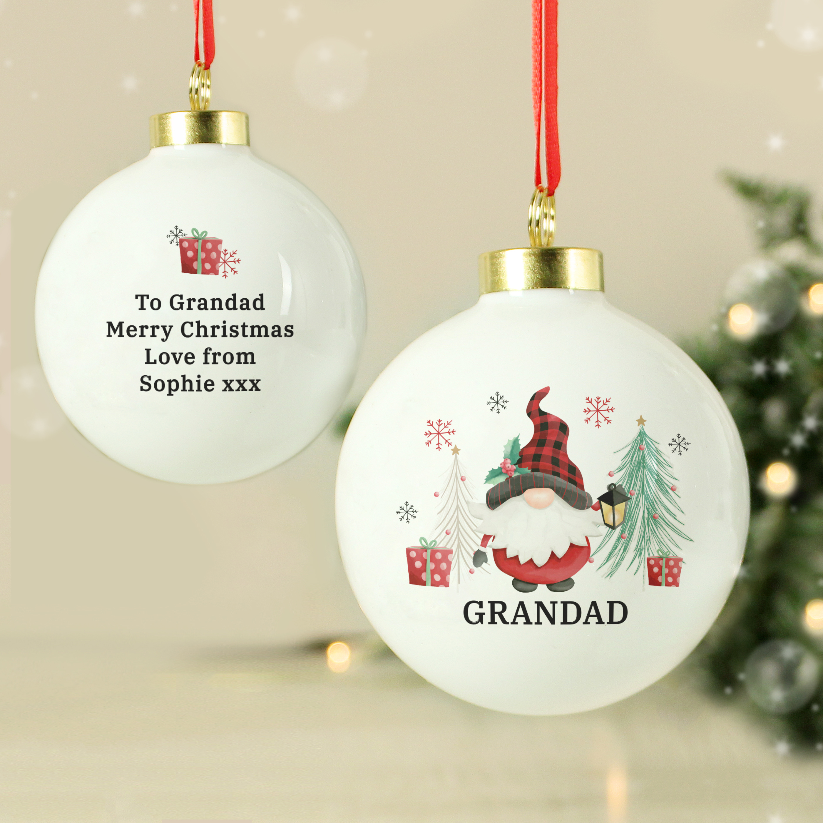 Personalised Gonk Christmas Tree Bauble Decoration