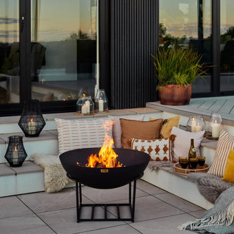 Ivyline Outdoor Cast Iron Garden Fire Pit/Fire Bowl on Stand in Black Iron Finish Ivyline Outdoor Cast Iron Garden Fire Pit/Fire Bowl on Stand in Black Iron Finish