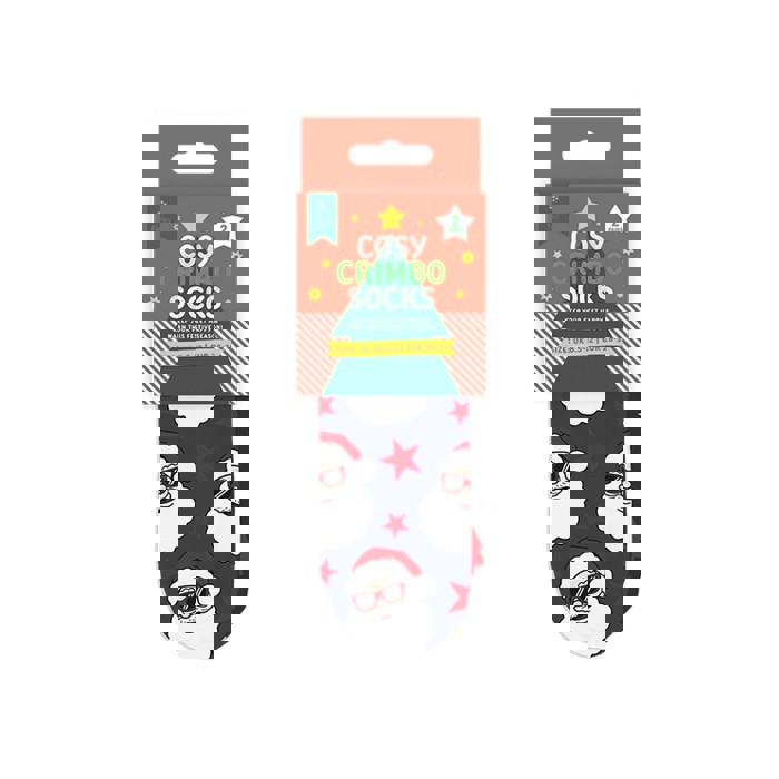 Boys Christmas Novelty Santa Design Cosy Socks with Grippers 2pk