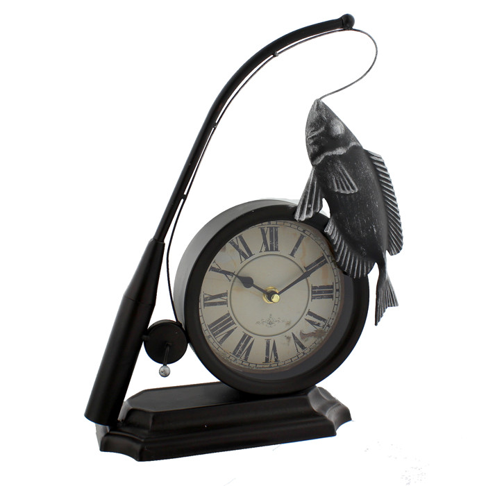 Hometime Mantel Clock - Fishing Rod & Fish