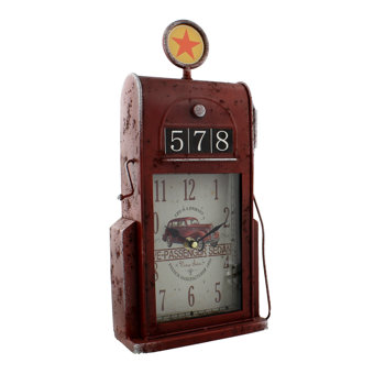Hometime Mantel Clock - Retro Petrol Pump Hometime Mantel Clock - Retro Petrol Pump