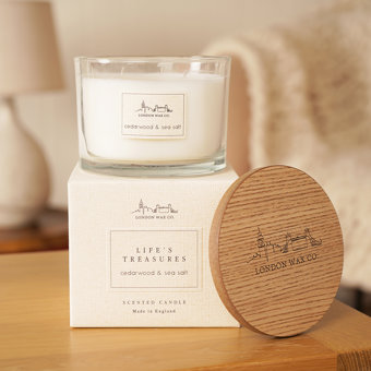 The London Wax Company Cedarwood & Sea Salt Lidded Candle 368g The London Wax Company Cedarwood & Sea Salt Lidded Candle 368g