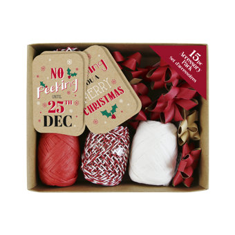 15 Piece Tag & Ribbon Christmas Accessory Box 15 Piece Tag & Ribbon Christmas Accessory Box