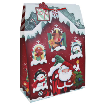 Christmas House Design Die Cut Extra Large Gift Bag  Christmas House Design Die Cut Extra Large Gift Bag