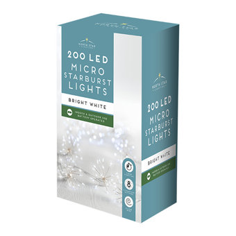 200 White Battery Operated Micro Starburst Decorative Indoor & Outdoor Lights  200 White Battery Operated Micro Starburst Decorative Indoor & Outdoor Lights