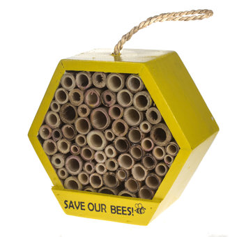 Shared Earth Wooden Hexagonal Bee/Bug House - Save Our Bees Shared Earth Wooden Hexagonal Bee/Bug House - Save Our Bees
