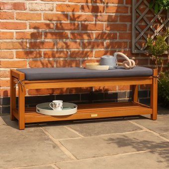 Rowlinson Occasional Wooden Garden Bench and Cushion Rowlinson Occasional Wooden Garden Bench and Cushion