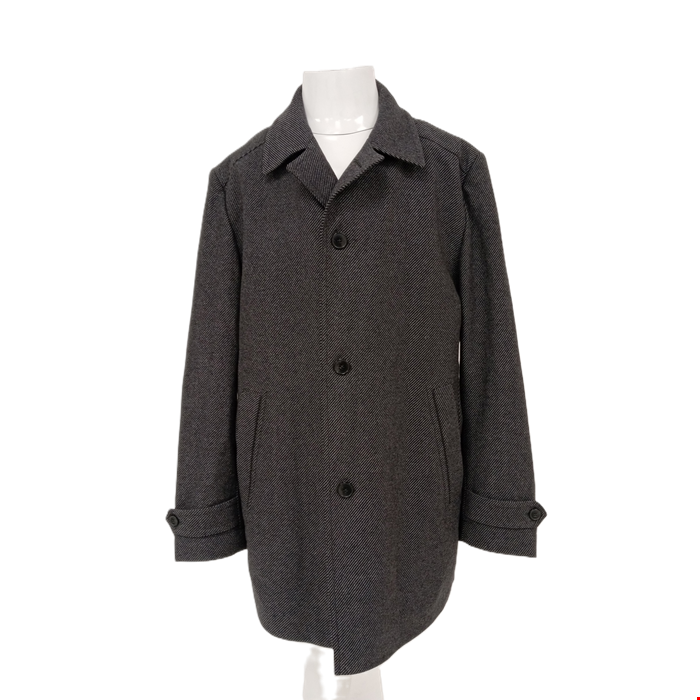 HUGO BOSS Men's UK Size 2XL Grey Button Up Wool Winter Coat Pre