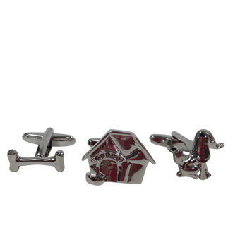 Dog Design Cufflinks 3 Pc Set Dog Design Cufflinks 3 Pc Set