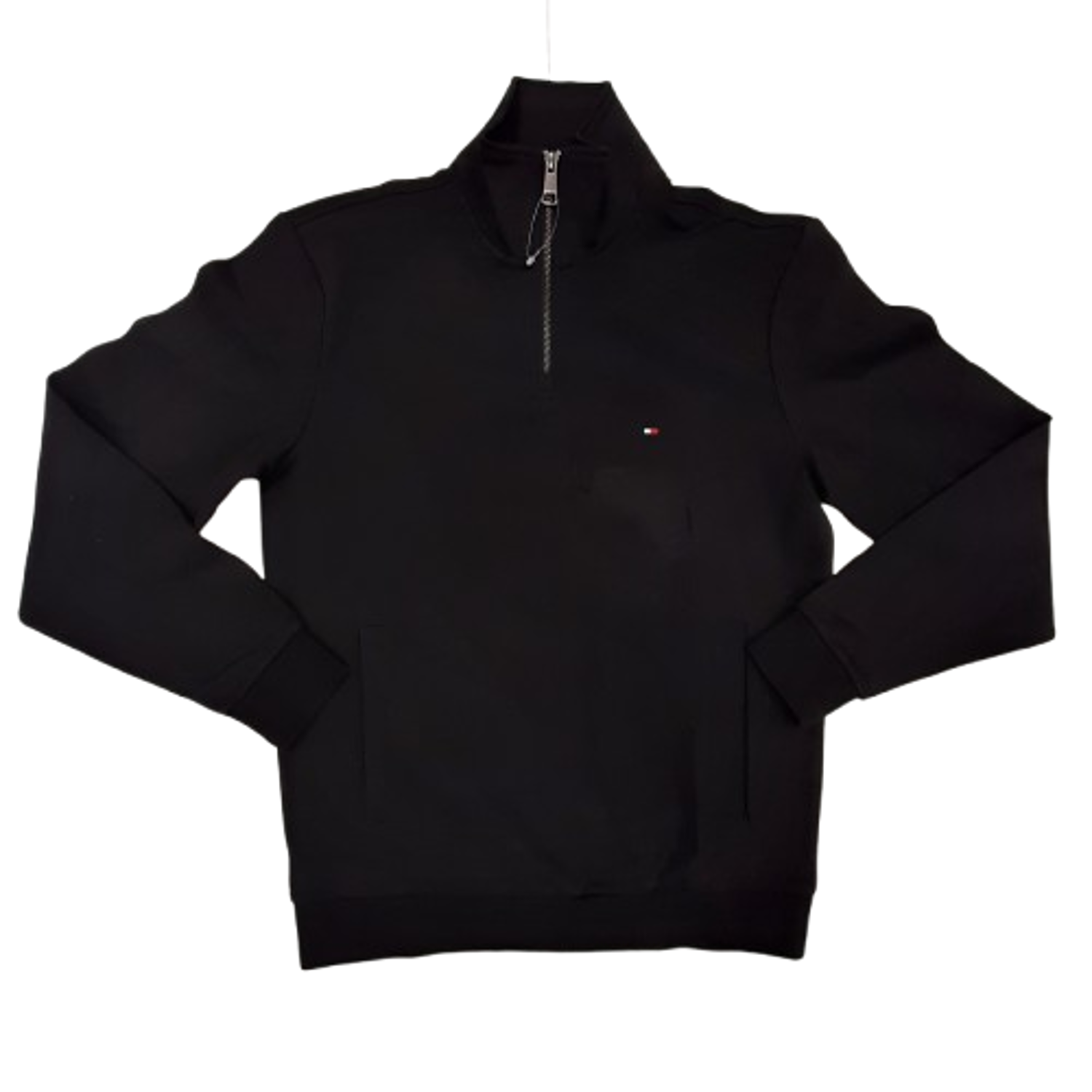 Tommy Hilfiger Mens Black Essential Techno 1/4 Zip Size XS PreLoved Re-Fashioned