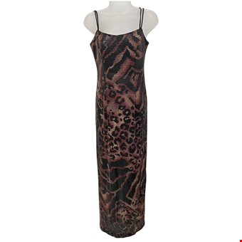 ANN BALON Ladies Small Maxi Animal Print Strap Back Detail Dress Pre-loved ANN BALON Ladies Small Maxi Animal Print Strap Back Detail Dress Pre-loved