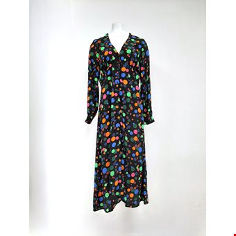 Nobody's Child Women's Dress Black With Multicoloured Spots Size UK 10 Pre-Loved Re-Fashioned Nobody's Child Women's Dress Black With Multicoloured Spots Size UK 10 Pre-Loved Re-Fashioned