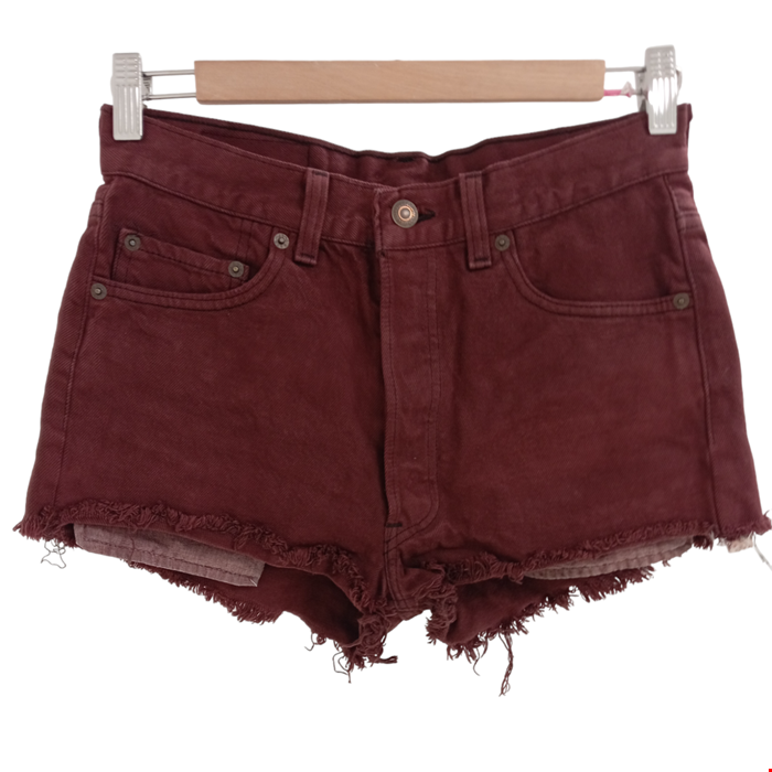 Red jean shorts womens discount