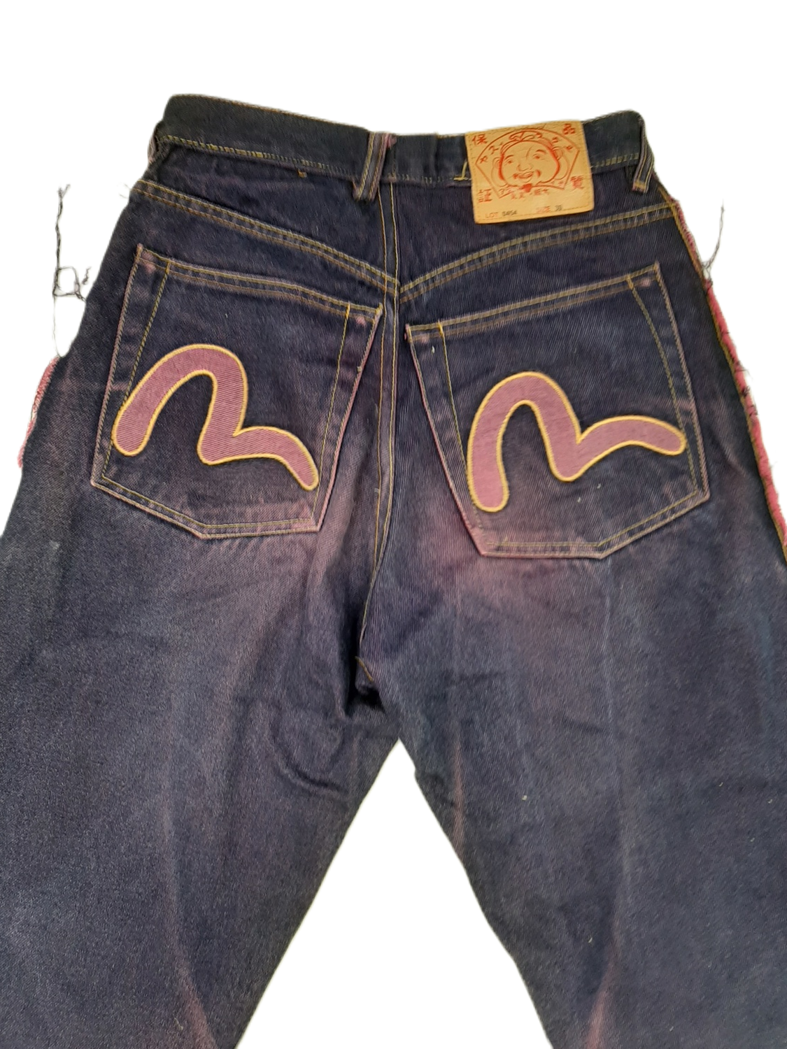 EVISU Women's Purple Distressed Denim Jeans Size 30W Pre-Loved