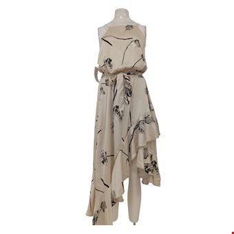 AX PARIS Ladies UK 14 Cream Floral Frilly Belted Summer Dress Pre-Loved  AX PARIS Ladies UK 14 Cream Floral Frilly Belted Summer Dress Pre-Loved