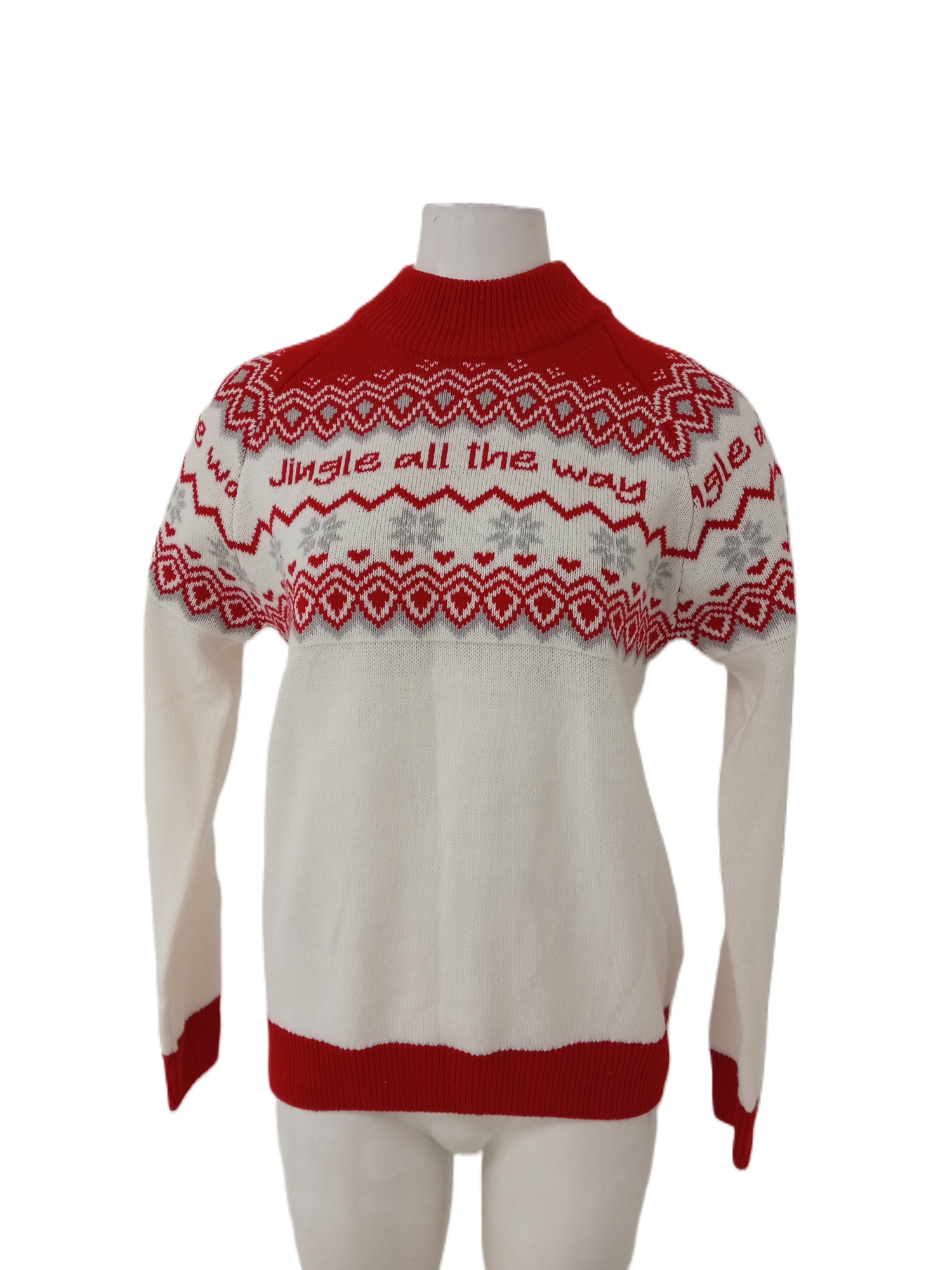 AVENUE Ladies UK Size Small Red White Christmas Style Knit Jumper
