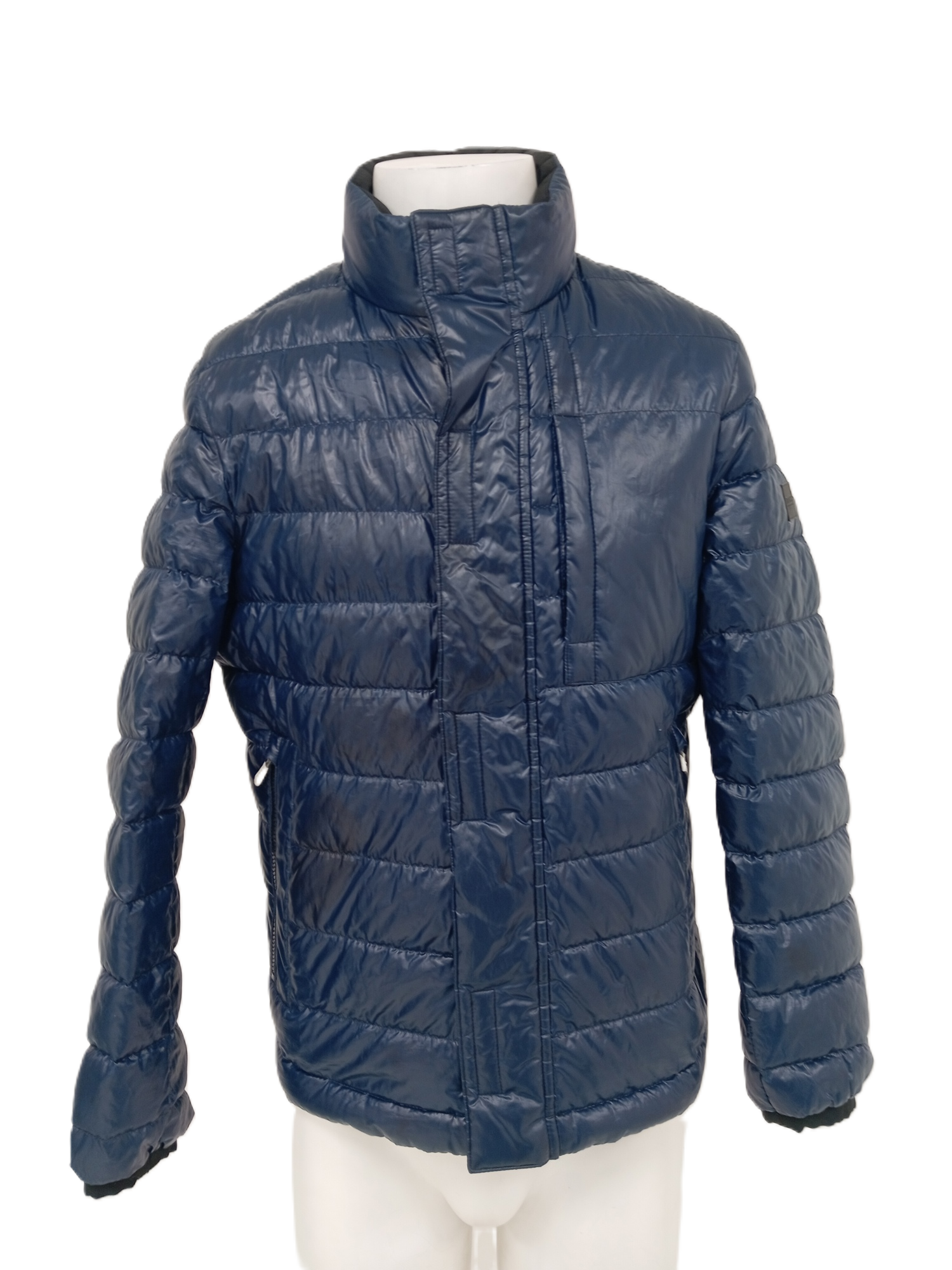 HUGO BOSS Men's UK XL Blue Feather Padded Down Zip Up Puffer Coat